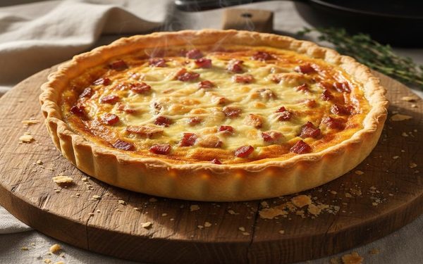 An all-butter pastry shell blind baked in a fluted tart pan to a pale gold with a dry, matte surface